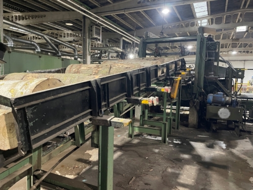 Cinta alimentación troncos